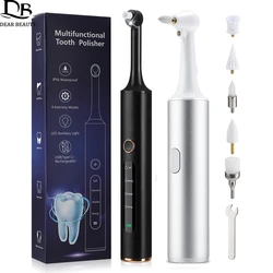 2 Types Electric Tooth Polisher Rotatable Toothbrush Dental Scaler Plaque Tartar Remover Dental Stone Cleaner Teeth Whitener