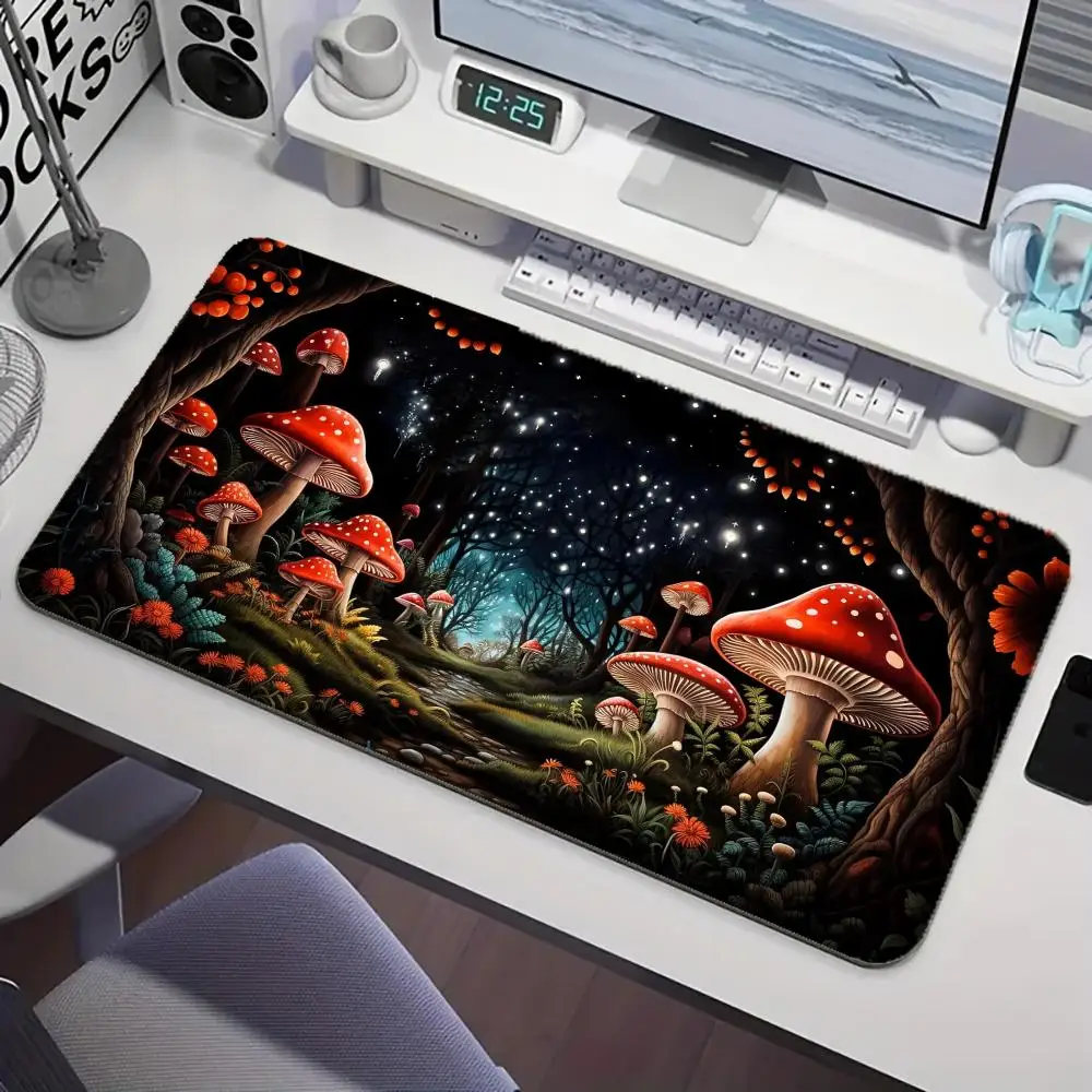 

Psychedelic Mushroom Forest Magic Party Game Mat Durable Rubber for MTG&TCG 35X60cm Mouse Pad Office Desk Rug Friendly Design