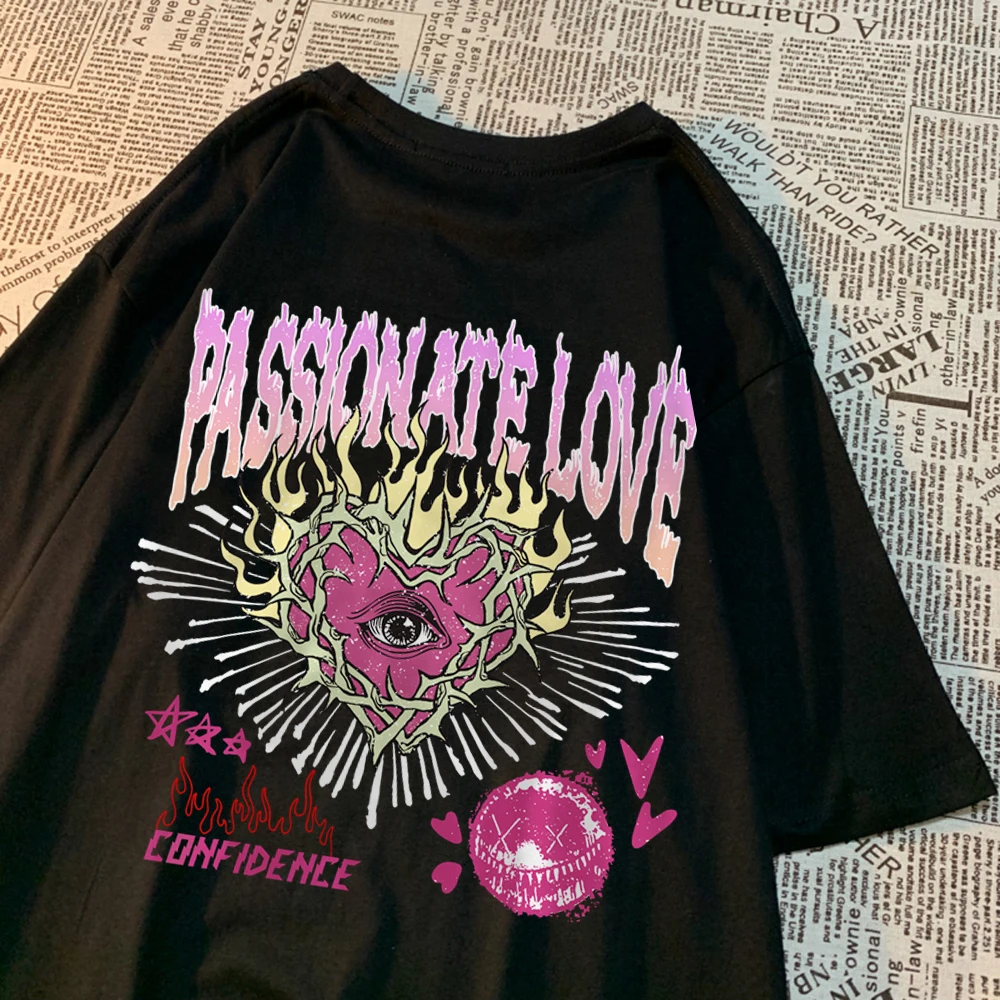 Passion Ate Love Confidence Men Women Clothes Casual Harajuku Tshirts High Quality Cotton Streetwear Summer Loose T Shirts