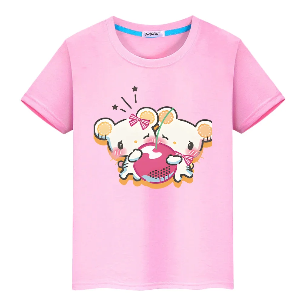 hello kitty clothes Kawaii100%Cotton t shirt for kids boy 10years pride tshirt Print Anime Short y2k one piece kids clothes girl