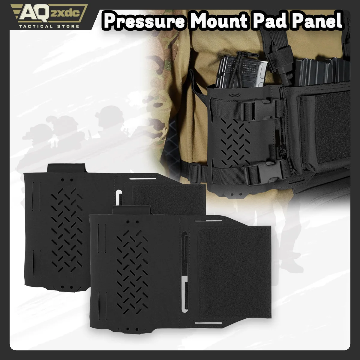 

AQzxdc 2 Pcs Tactical Cummerbund Radio Pouch Magazine Holder Carrier Front Hook & Loop Quick Release