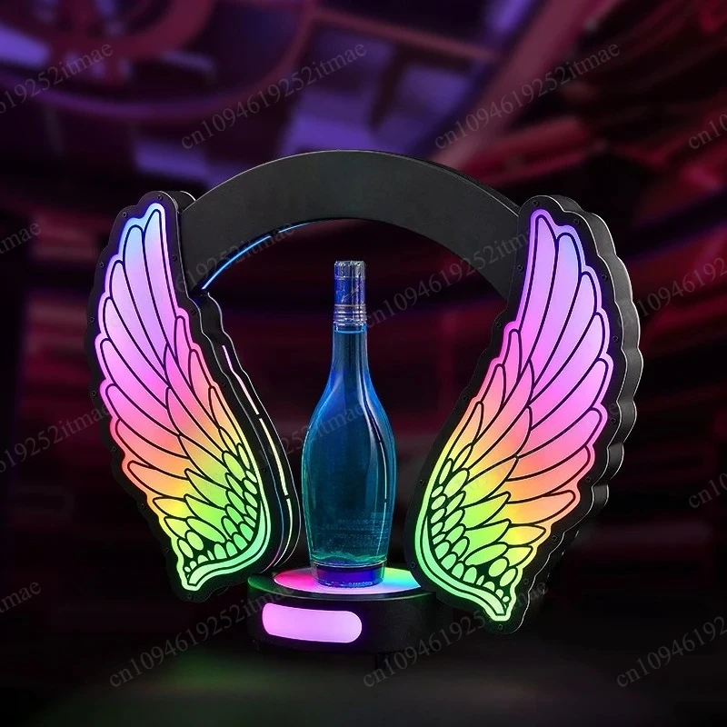 

Custom Glowing Wing Wine Bottle Holder Bar Nightclub Display Rack