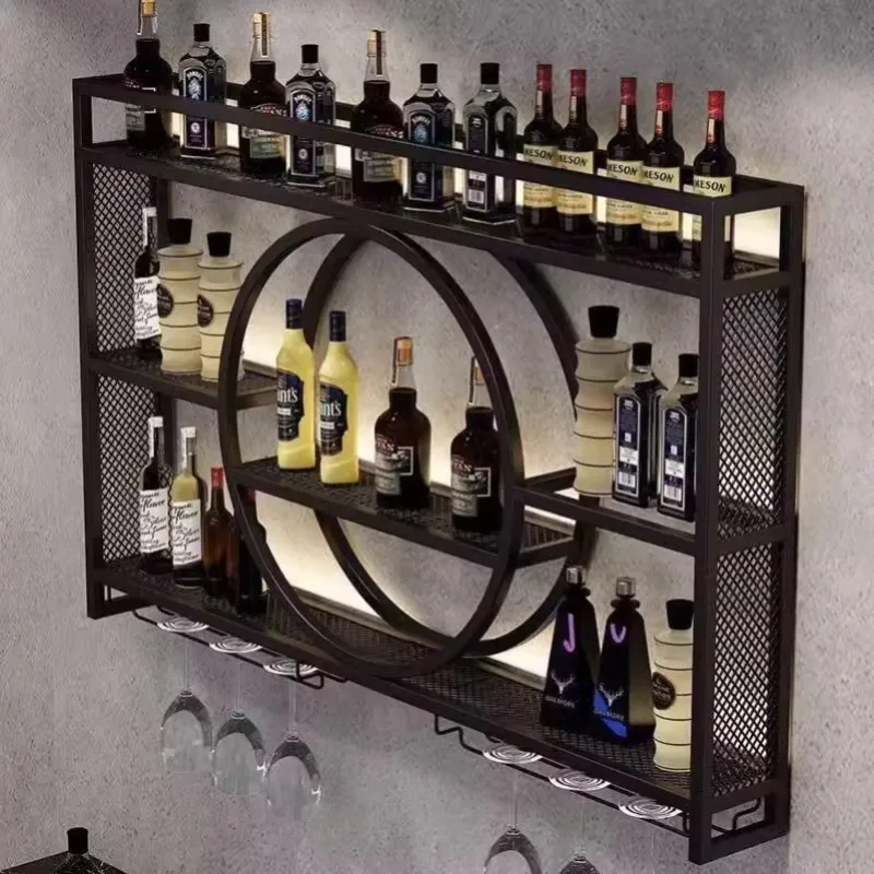 

Open Cabinets Wine Decoration Bar Cabinet Luxury Full Kitchen Whiskey High End Furniture Showcase Accessories Room Liquor Rack