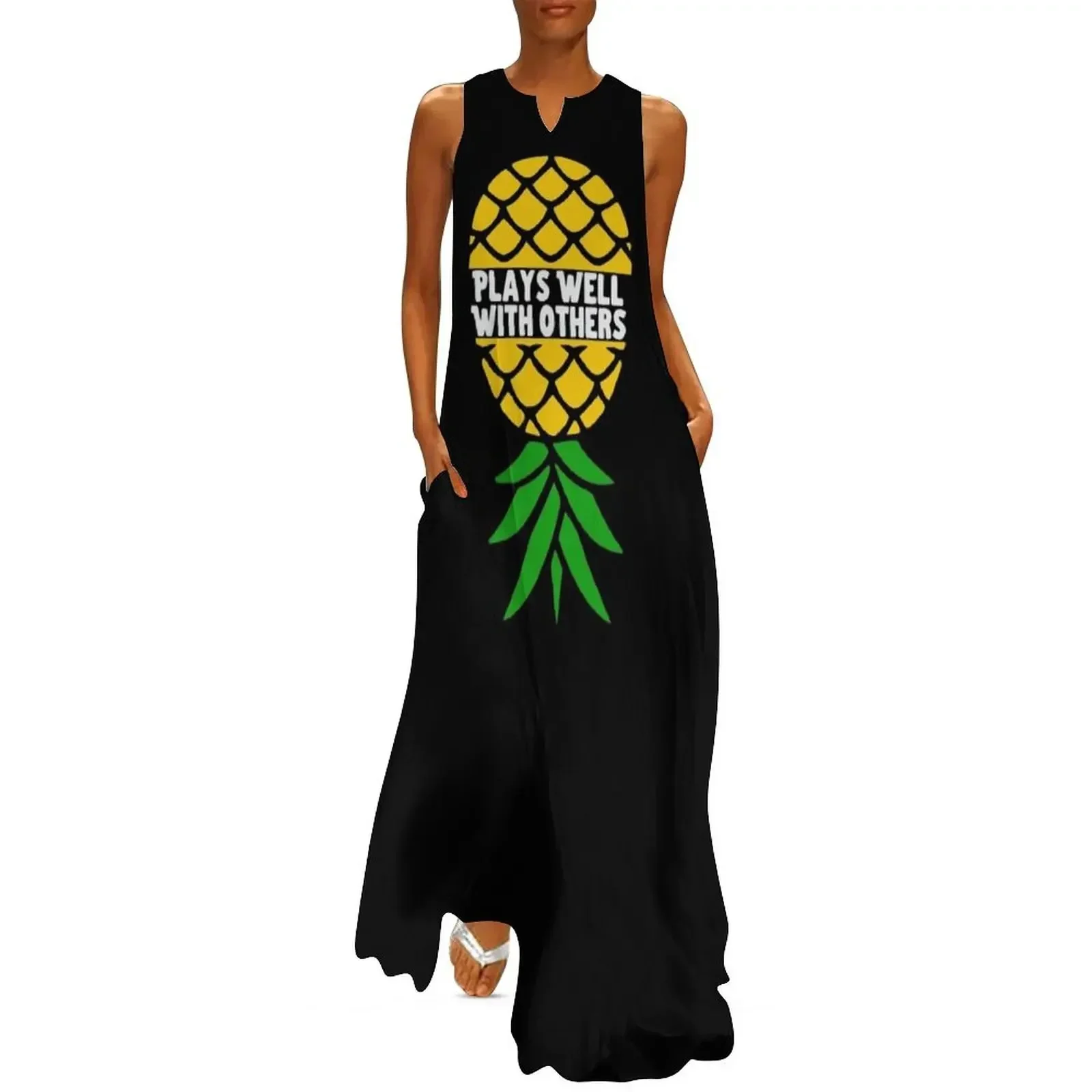 

Upside Down Pineapple Long Dress sexy dress luxury woman party dress birthday dresses korean style
