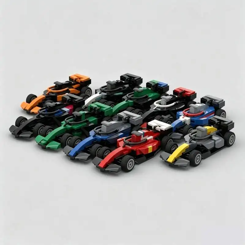 1407Pcs High Performance Open Wheel Racing Car Model Moc Custom Vehicle Building Blocks Assembly Toy Creative Educational Gifts