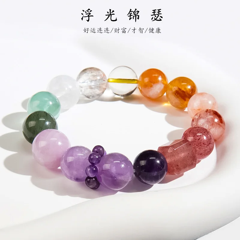 

Natural Multi-Gemstone Beaded Design Amethyst High-End Bracelet Jewelry