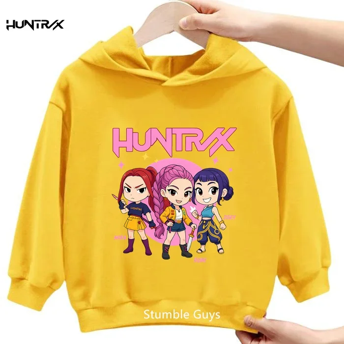 

Kpop Korean-style Unisex Hooded Sweatshirt With Cute Cartoon Anime Prints, 3-14Y Casual Fashion For Daily Look​