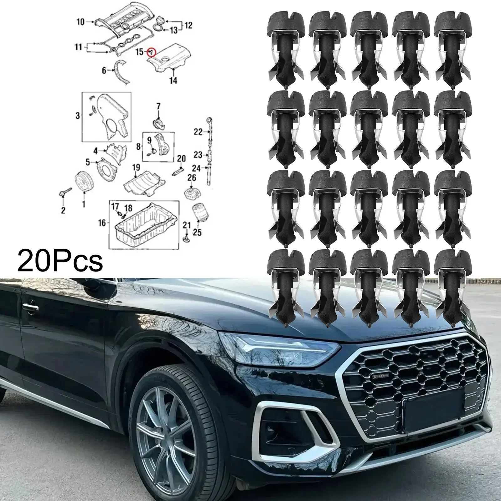 21) Easy Installation Car Engine Cylinder Head Cover Lock Pin Screw Sealing Stud Set for A4 A6 A8 Factory Specifications