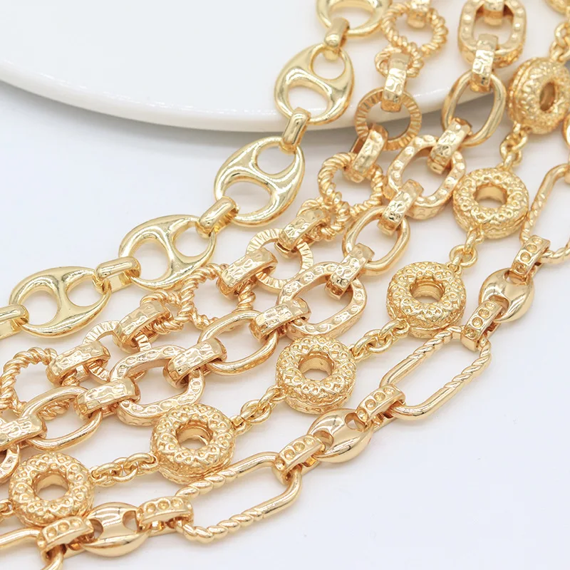 jewelry accessories 14k gold plated copper 100cm making DIY chain necklace  FPPJ