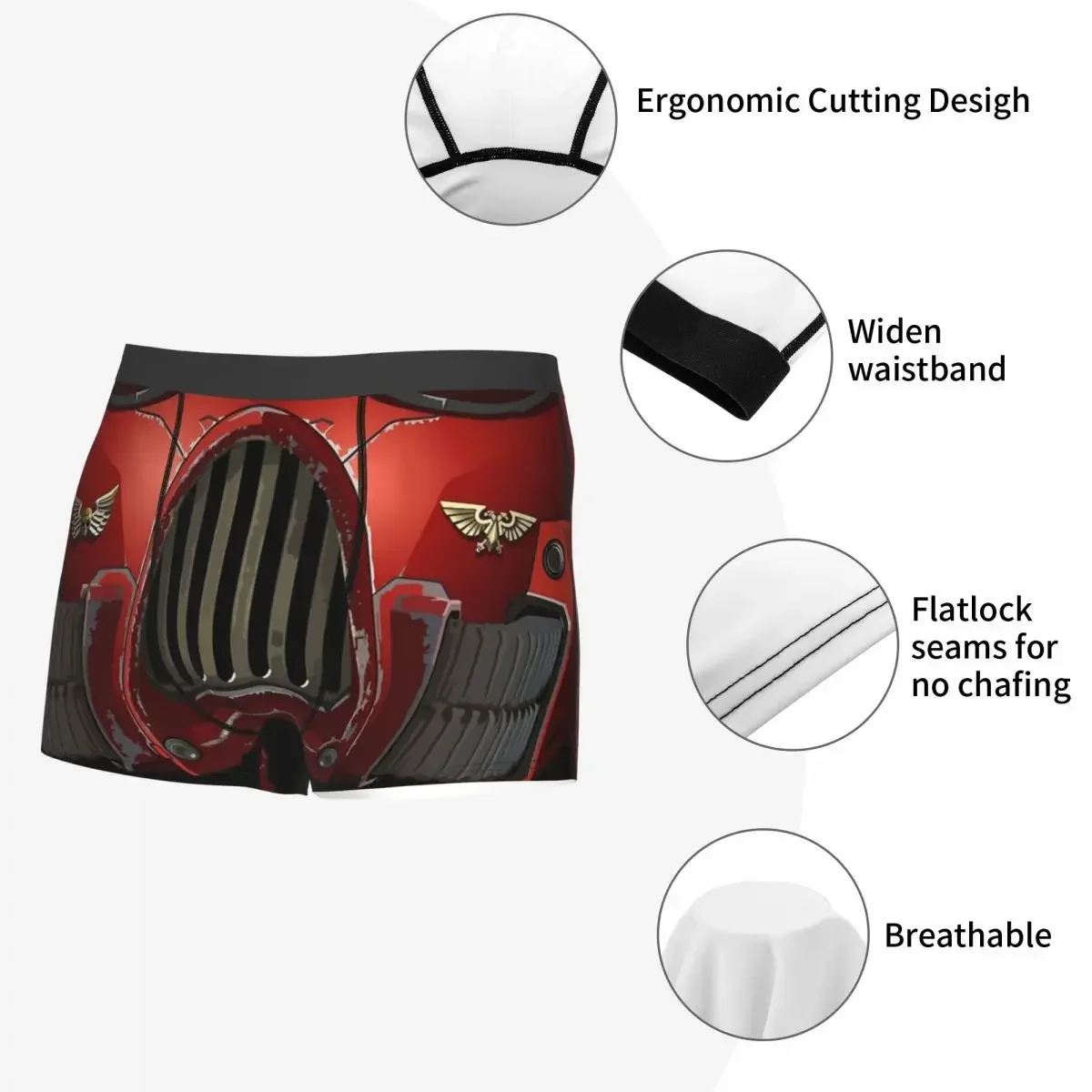 Men's Sergeant Helmet Underwear Sexy Boxer Briefs Shorts Panties Homme Breathbale Underpants S-XXL