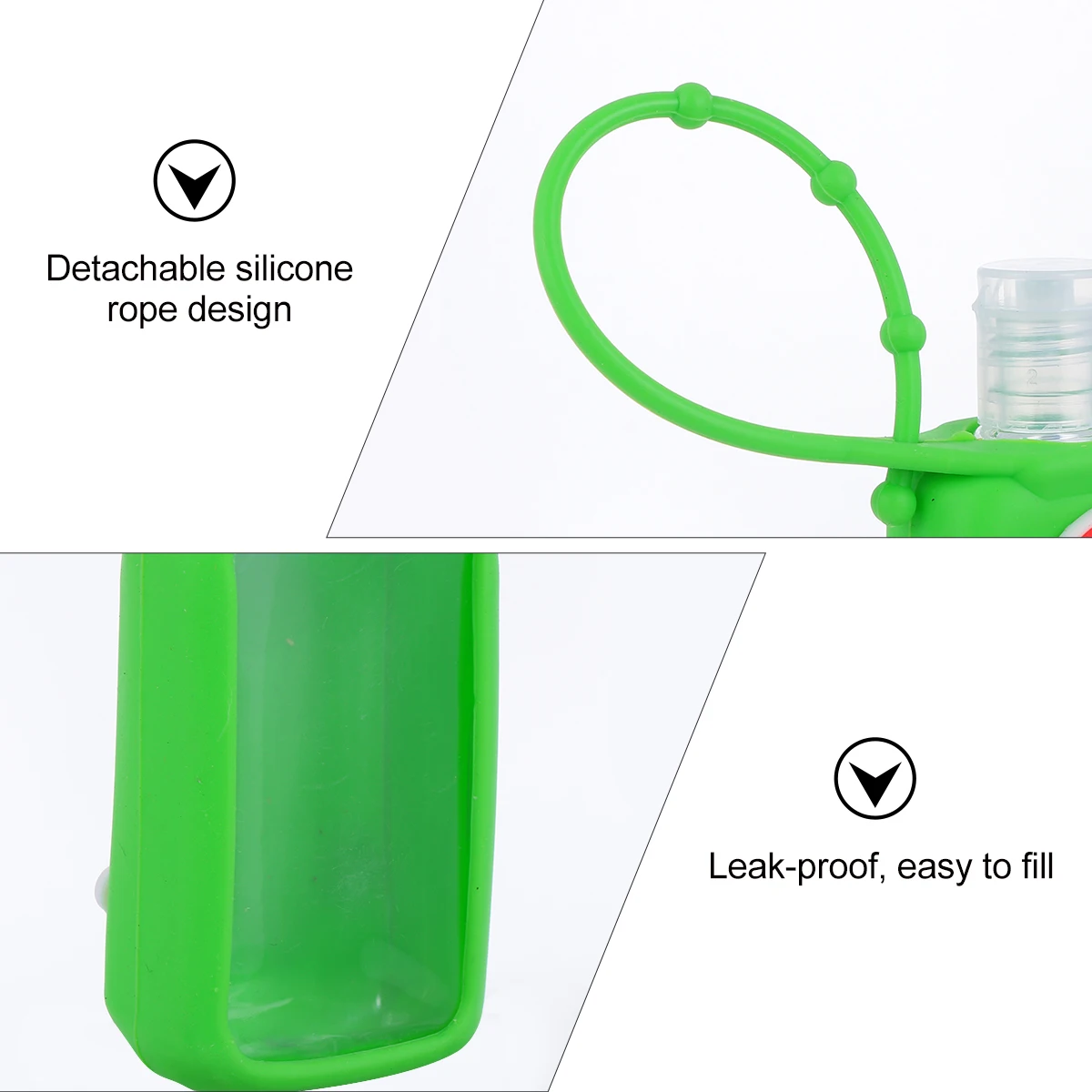 

10set Cartoon Silicone Refillable Hand Bottles Leak-Proof Portable Travel Bottle With Hook For Wash-Free Liquid