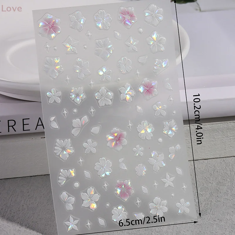 [L & P] 1 ورقة الوردي زهرة الزنبق مسمار ملصقا الإغاثة ثلاثية الأبعاد هلام خمسة البتلة زهرة مسمار الفن الديكور الشارات Diy بها بنفسك المتزلجون ذاتية اللصق