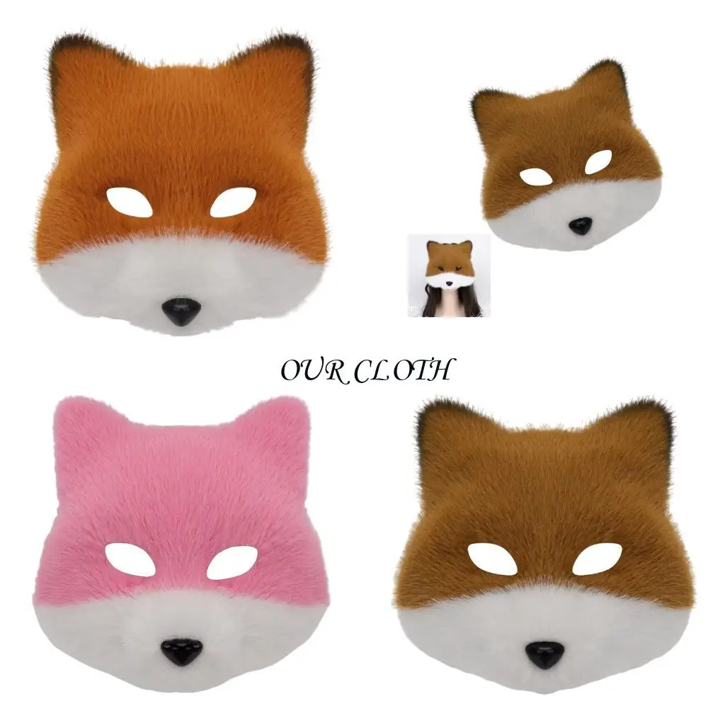 

Animal Foxes Wolf Mask Halloween Party Cosplay Costumes Cats Half Face Mask Y1AC