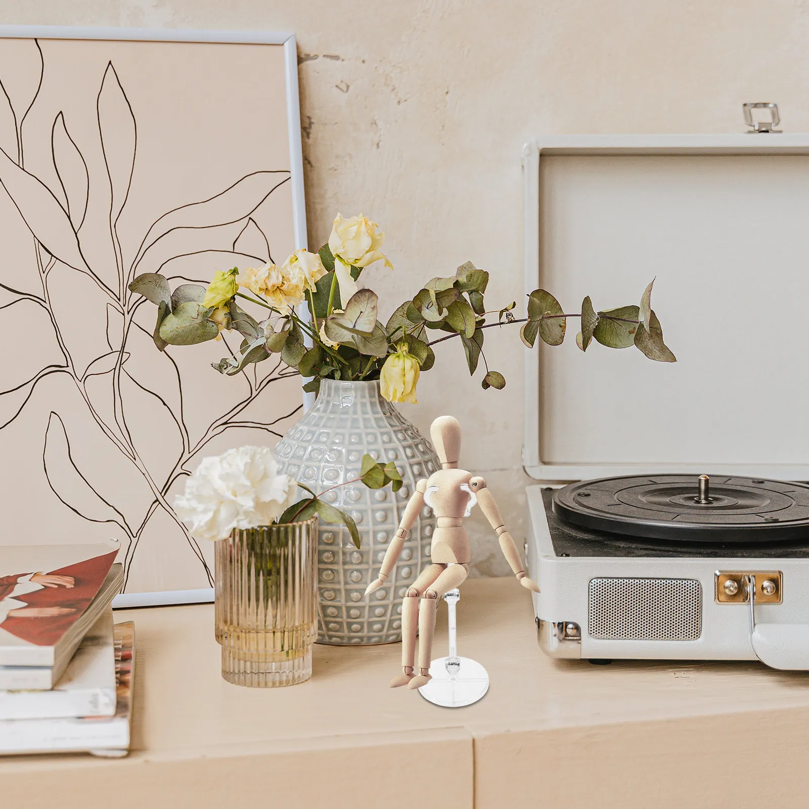 

Набор из 4 прочных пластиковых регулируемых подставок-держателей для фигурок и моделей, для настольного использования