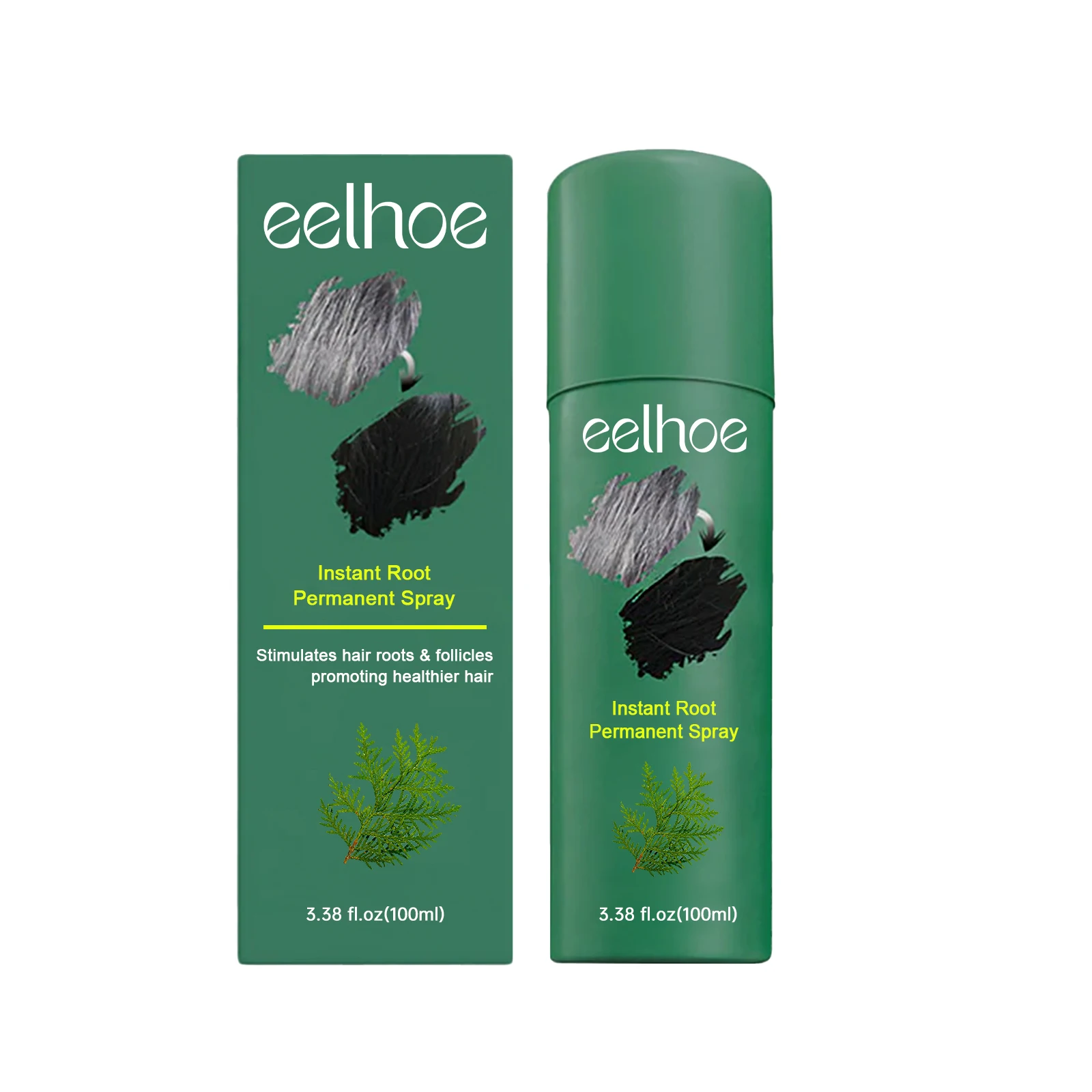 Eelhoe-Black Hair Care Spray, Promove o crescimento do cabelo, Melhorar o Cabelo Branco Nutritivo, Soft Shine Dense