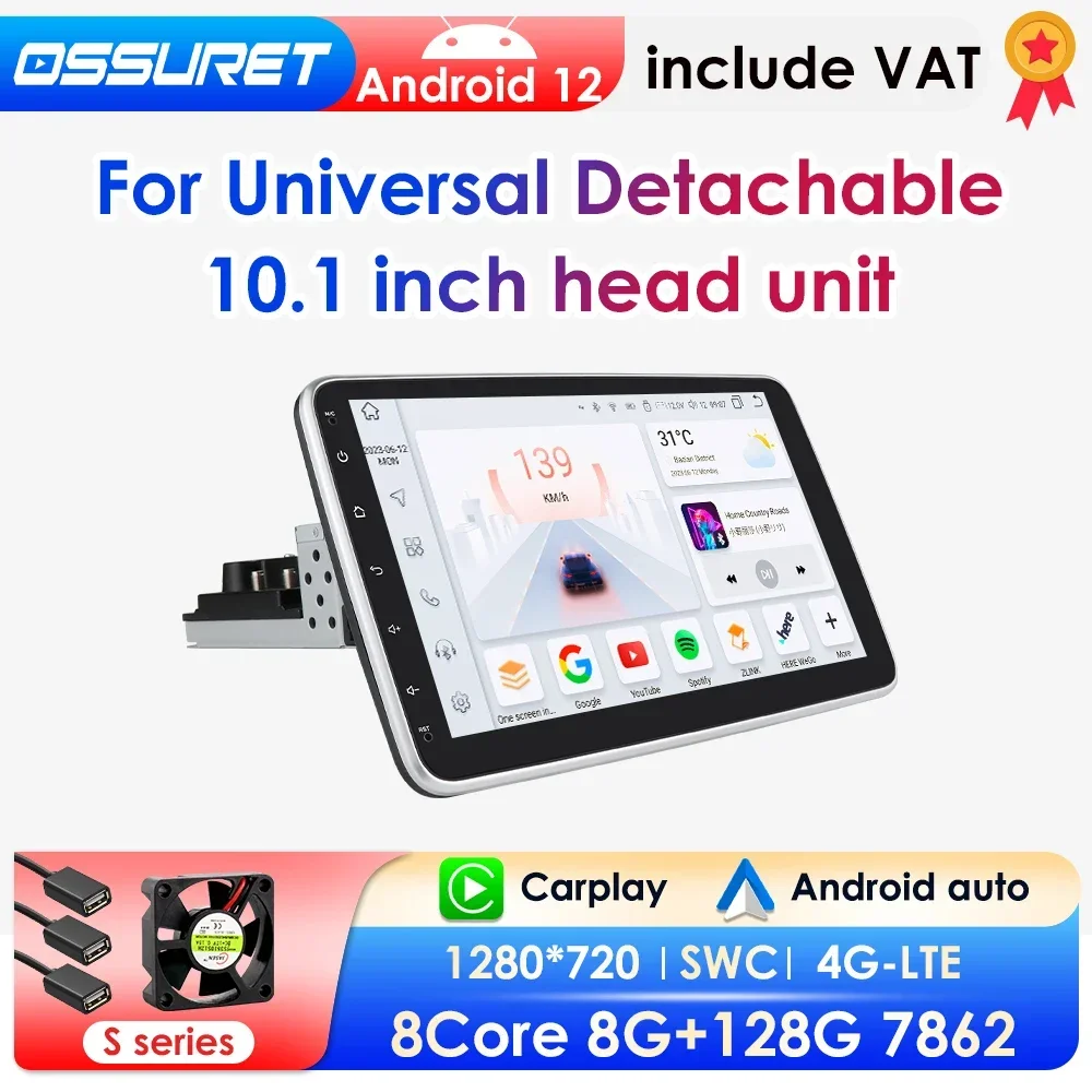 Ai carplay android 12 Autoradio Stereo Video Multimedia Player GPS Navi für universelle 360 Grad drehbare Bildschirm RDS 1din USB