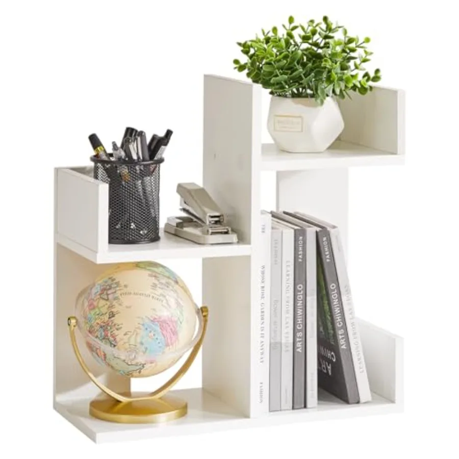 

Small Desk Organizer, 2 Tier Tree Cactus Bookshelf, Desktop Organizer Wood, Small Plant Shelf YD-DSR002W