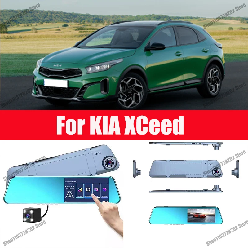 Für kia xceed Kamera Auto Touchscreen Video recorder Rückspiegel Dash Cam vorne und hinten Kamera Spiegel dvr