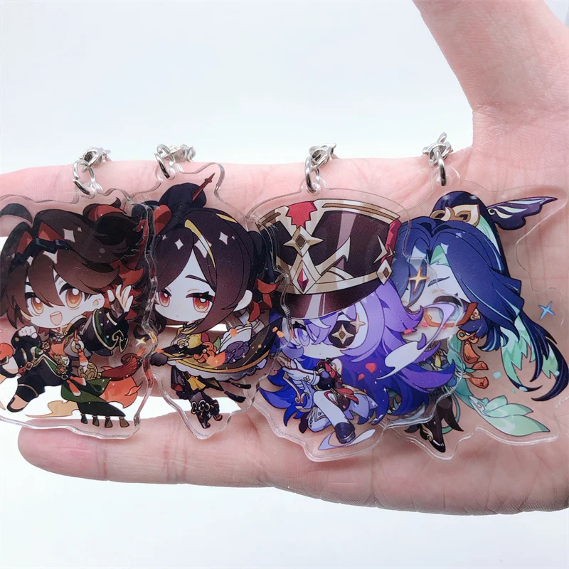 SENSHIN IMPACT-Porte-clés de jeu d'anime, accessoires de jeu Chiori, pendentif cosplay, badge, ensemble de 8 pièces