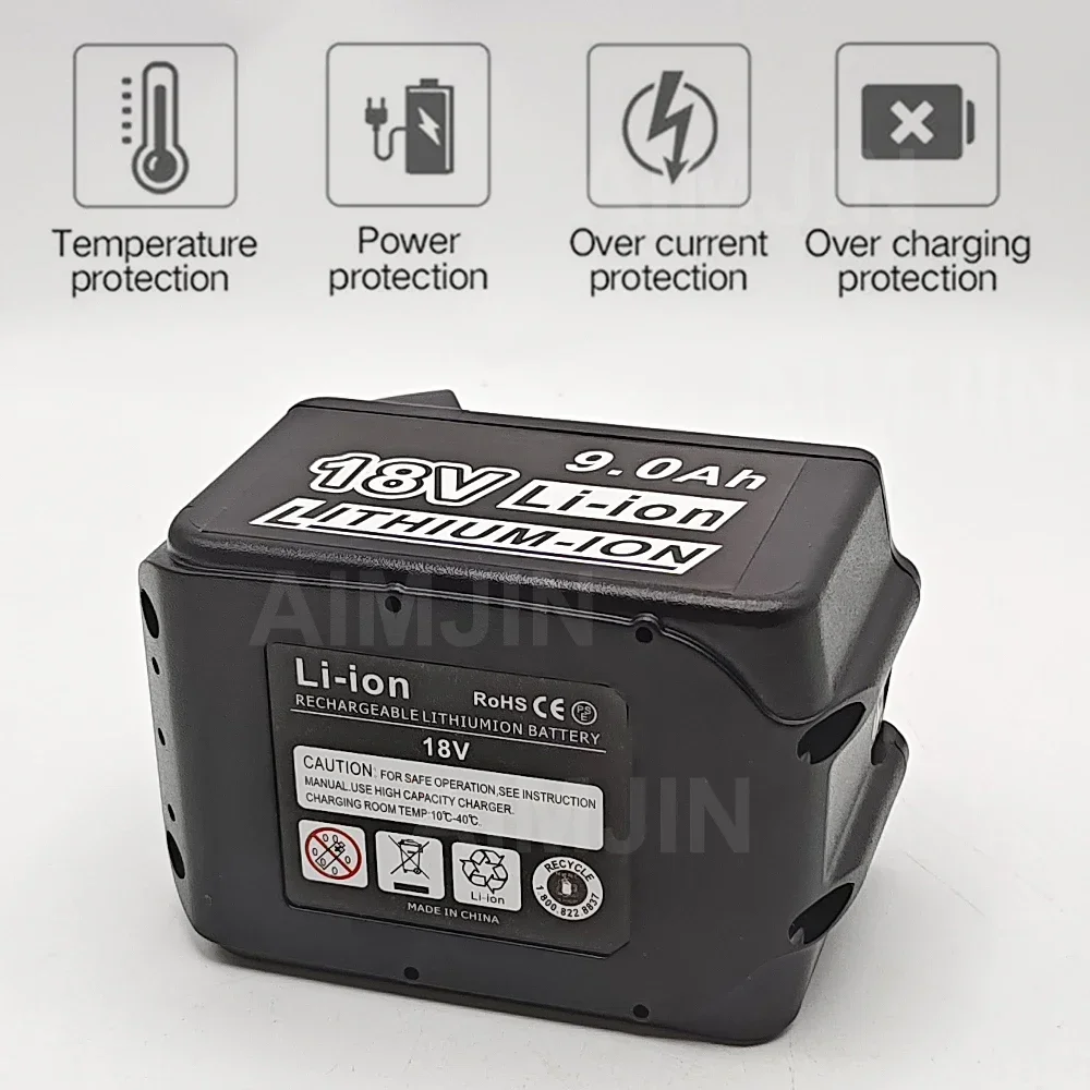 

9000mAH for Makita 18V Battery BL1830B BL1850B BL1840 BL1860 BL1815 Replacement Lithium Battery
