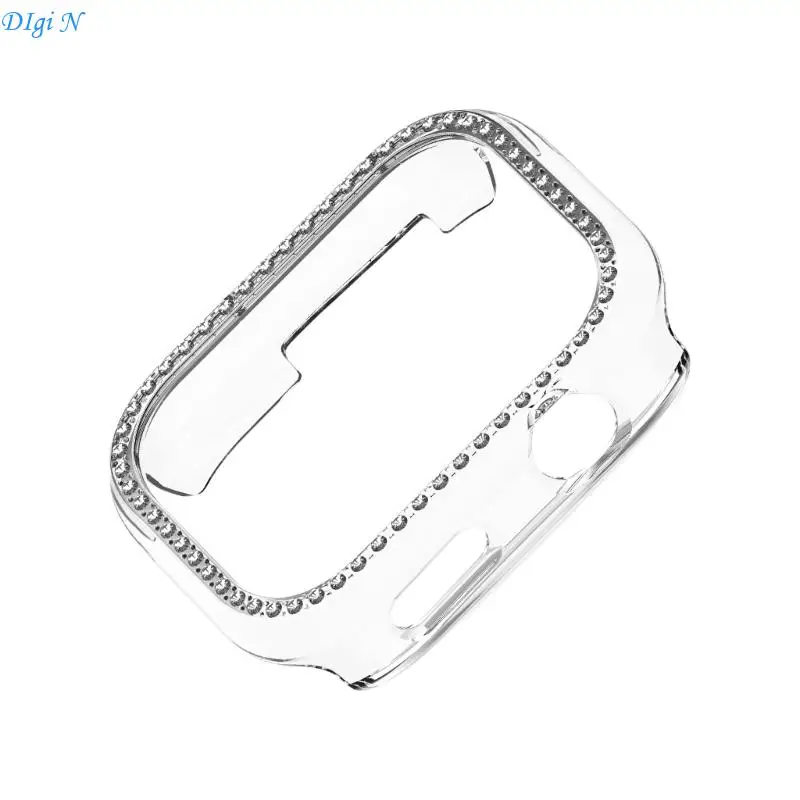 Fashionable Protective Shell For Dedicated Smartwatch Hollowed Single Line Rhinestoned Accent Anti Scratches R2LB