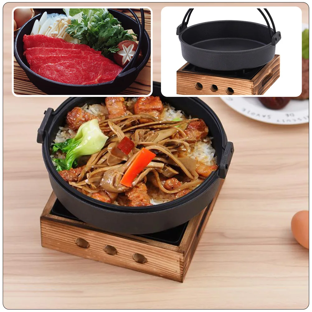 

Household Sukiyaki Iron Pot Double Ear Cooking Pan Non-Stick Thickened Hot Pot for Kitchen Restaurant Cooking Utensil