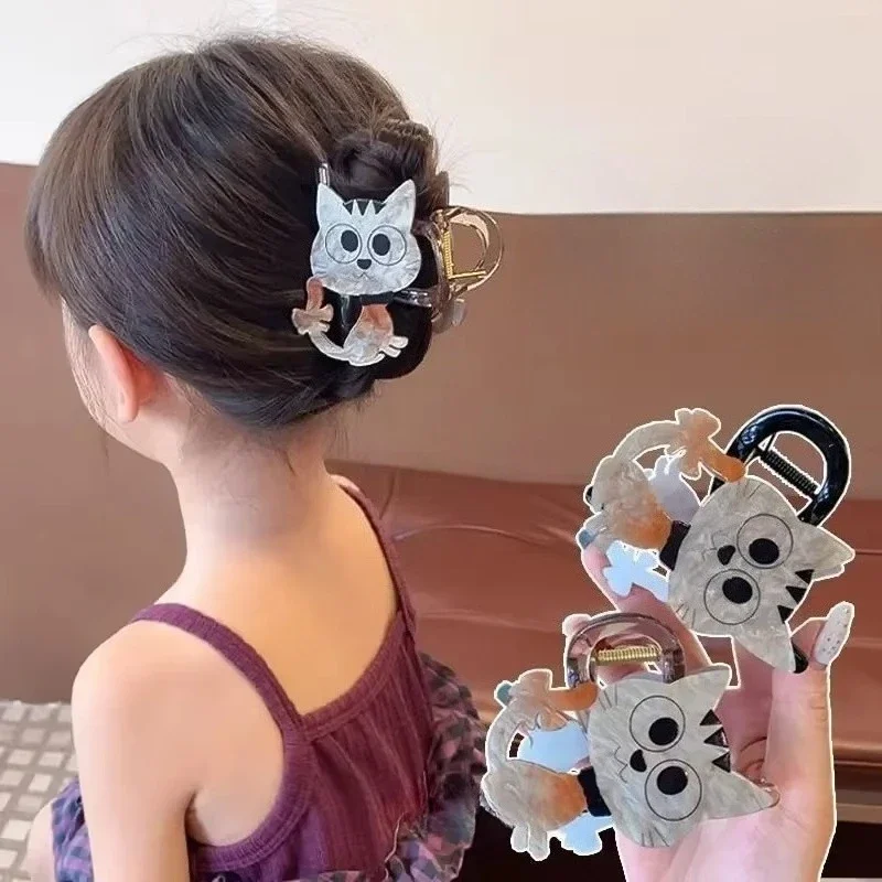 

1Pc Cute Cartoon Cat Hair Claws for Women Girls Sweet Hair Ornament Back Headband Hair Clips Hairpins Fashion Accessories Coffee