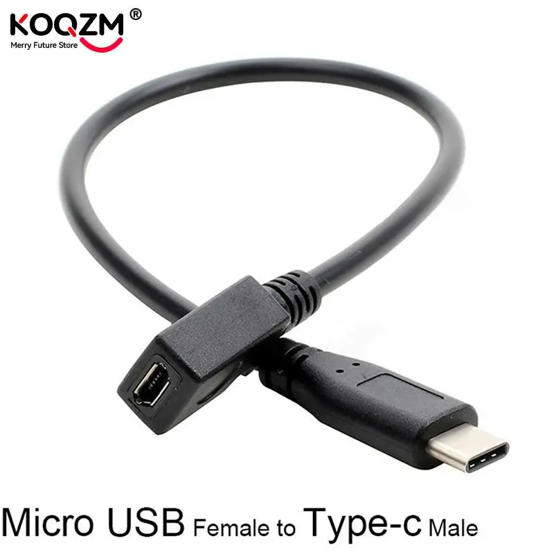 Micro USB żeńskie do USB-C 3.1 typu c męski konwerter kabel Adapter OTG przewód łączący 27cm