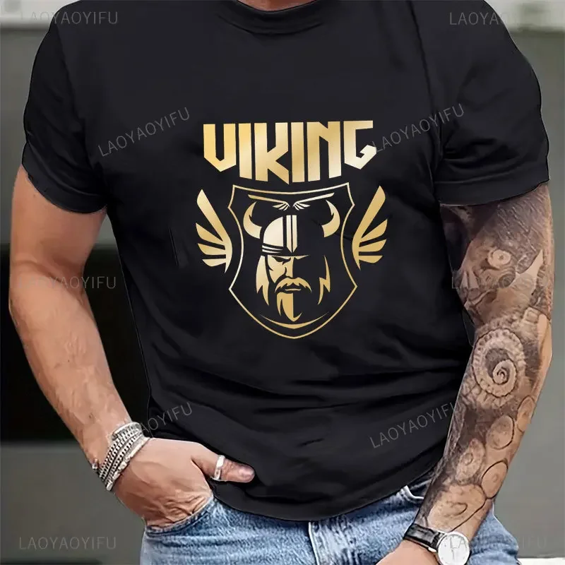 Victory or Valhalla Viking Classic Cotton T-shirt Men Short Sleeve ViKing Legend T-Shirt Retro Classic Tee Valhalla Odin Tops