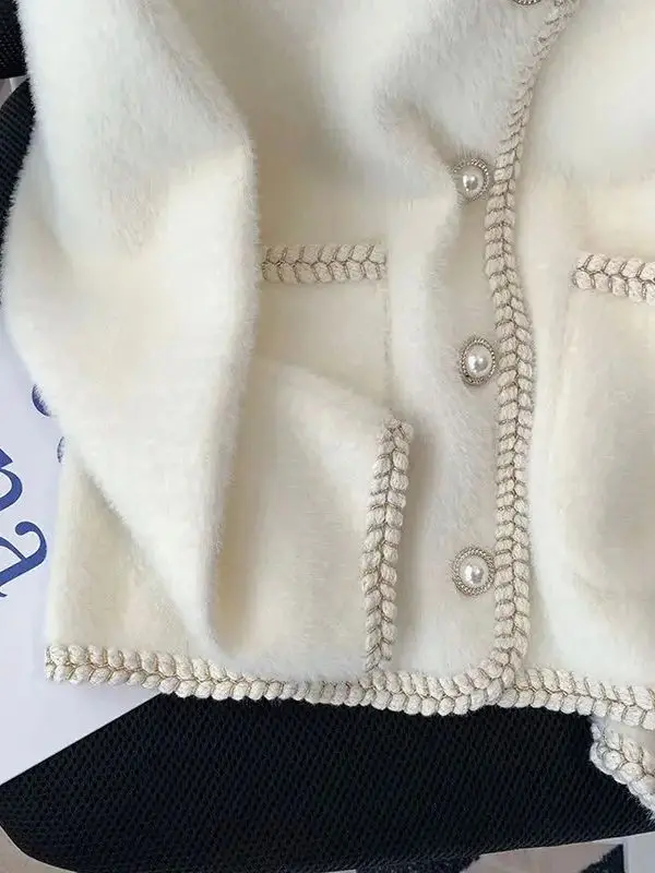 ピュアカラーカラー、スモールフレンチジャケット、ストリートスタイル、ルーズフィット、レディースアウター、ロング丈、シングルボタン