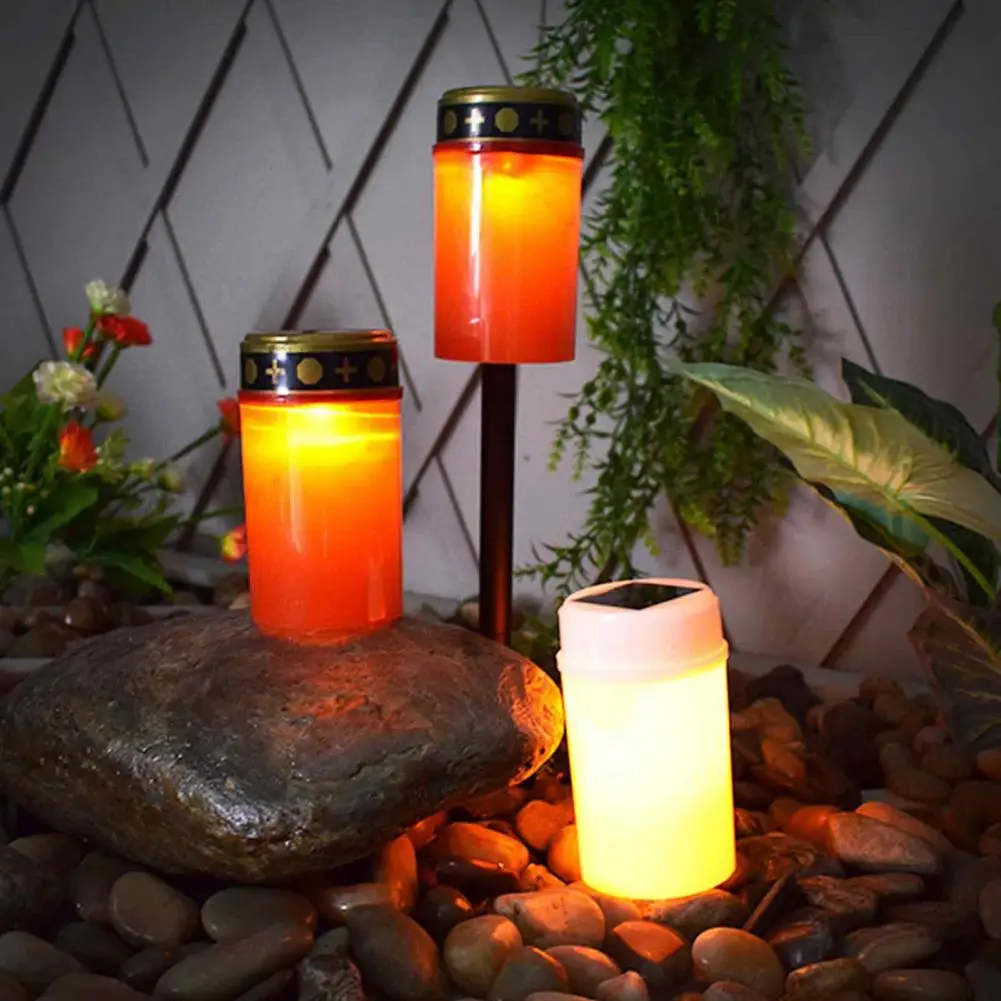 Solar Lights Outdoor Decoration Light Solar Powered Cemetery Light with Stake Ipx4 Waterproof Decoration Lamp for Outdoor Garden