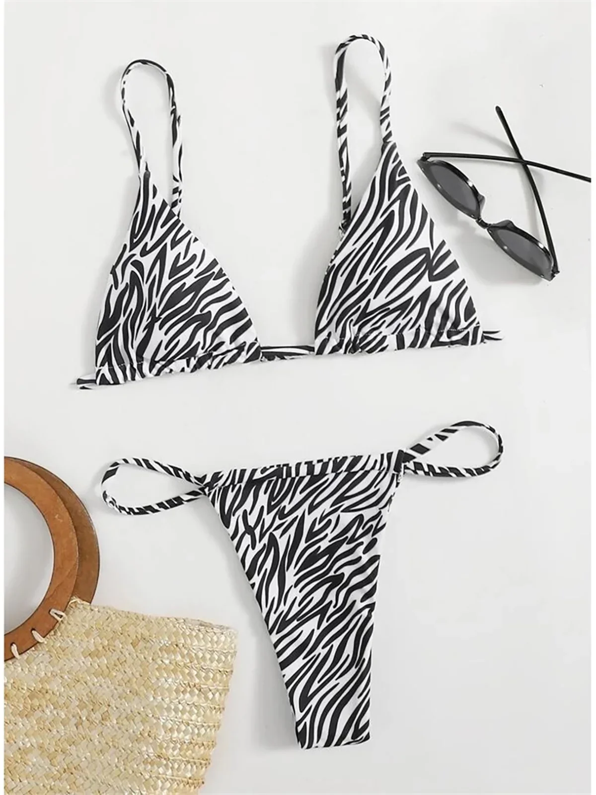 S - XL 7-цветное бикини с принтом зебры, женский купальник, женский купальник, комплект бикини из двух частей, купальный костюм, купальный костюм, K4904