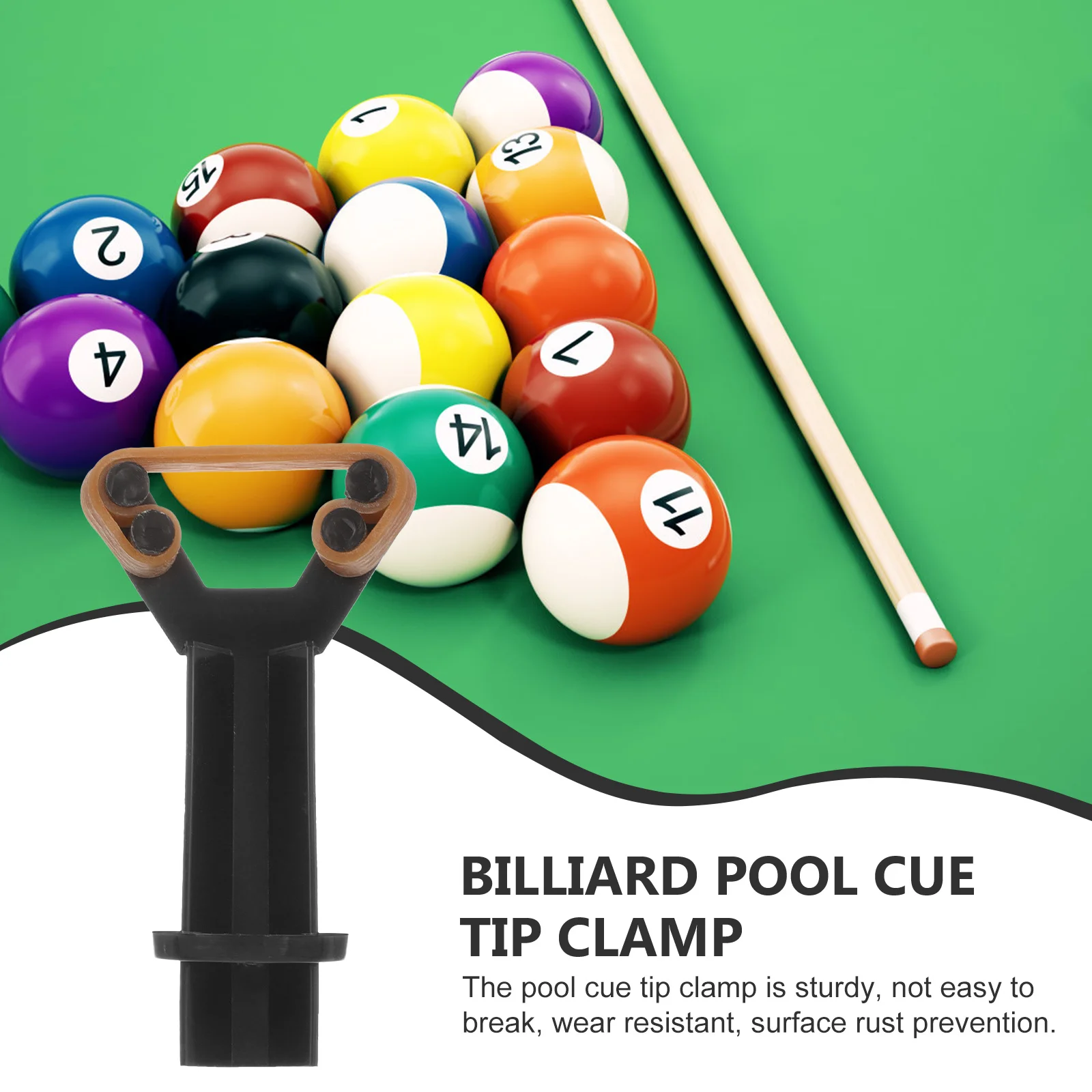 

3Pcs Pool Cue Repair Kit Professional Tip Clamp Non Slip Secure Hold Cue Tip Fixator for Billiards Game Performance