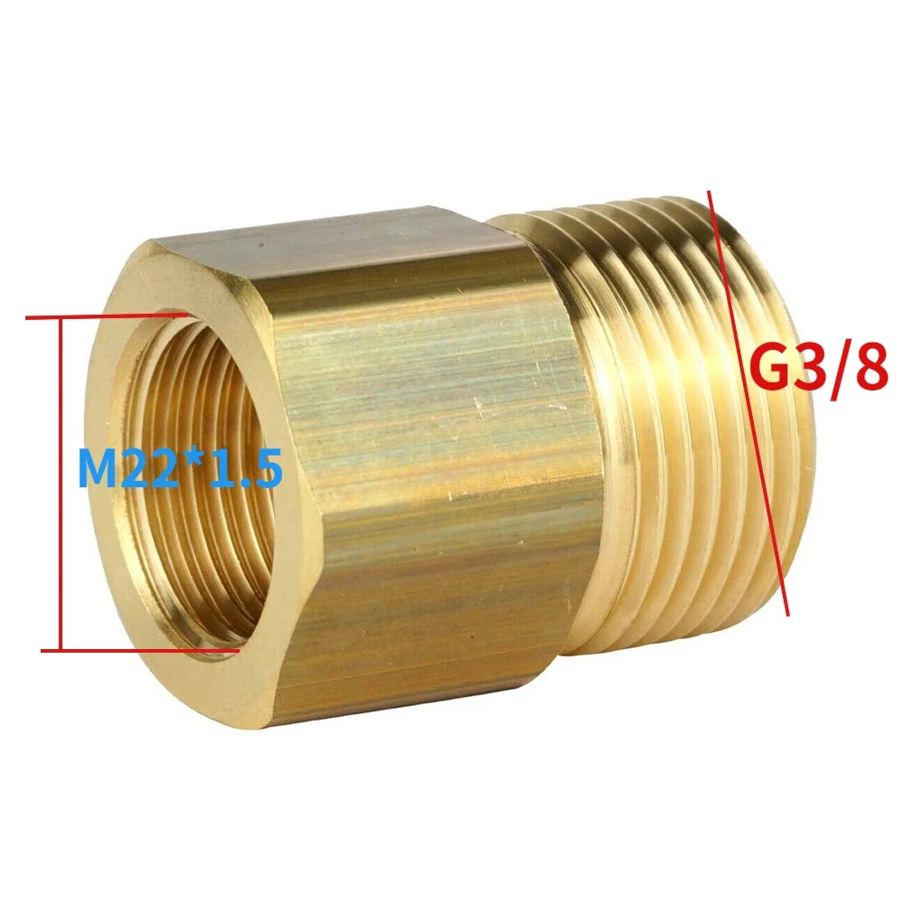 M22x1.5 Inner Core 14mm To Outer Thread G 3/8-inch High-pressure Cleaning Machine Accessory Water Gun Joint