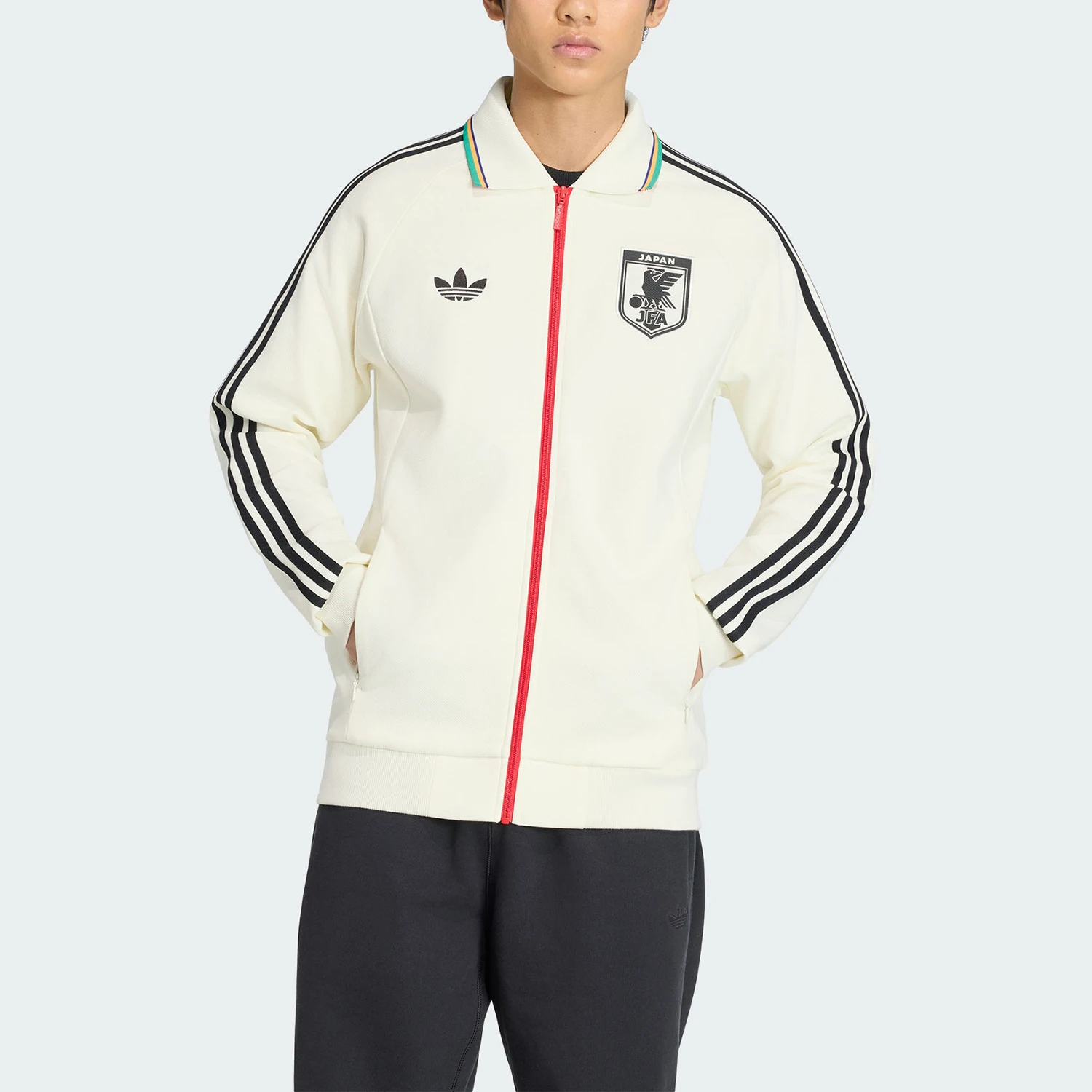 Adidas genuine clover men's lapel zipper soccer jacket jacket KA1514