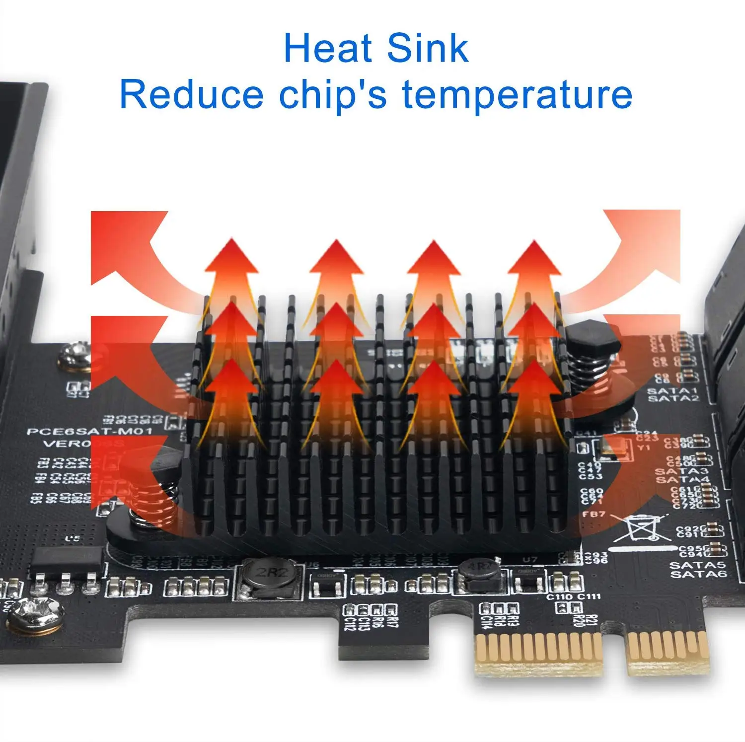 6/4 10 Port SATA III PCIe Card, PCIe SATA III Controller Card To 6GB/s Internal Adapter Converter PCI SATA 3.0 Expansion Card - Image 5