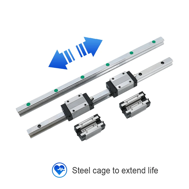 Fast deliver 2 PCS CNC linear guide linear rails HGR20  +4 PCS steel HGH20CA /HGW20CC steel carriages blocks slides for CNC