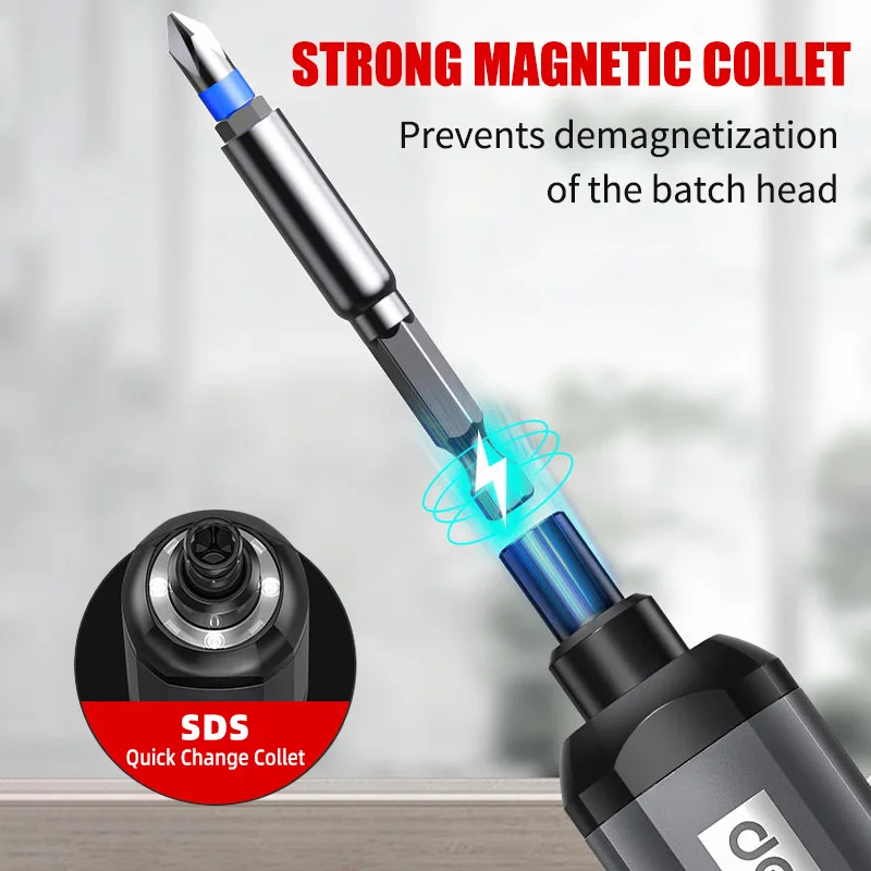 Imagem -03 - Conjunto de Chave de Fenda Elétrica Recarregável Deli-usb Mini Broca Multifunções Desmontagem Kit Ferramentas de Reparação de Torque 4v 10 Bit Grupo 33 Bit
