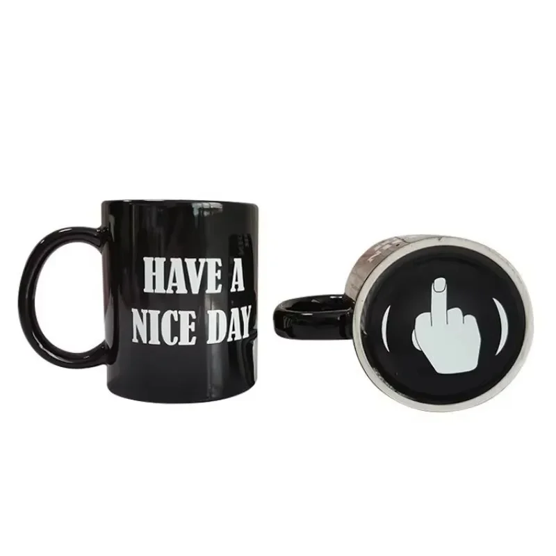 

New Vertical Middle Finger Cup - 301-400ml Ceramic Creative Relaxed Coffee Mug Office Drinkware Christmas Festival Gift