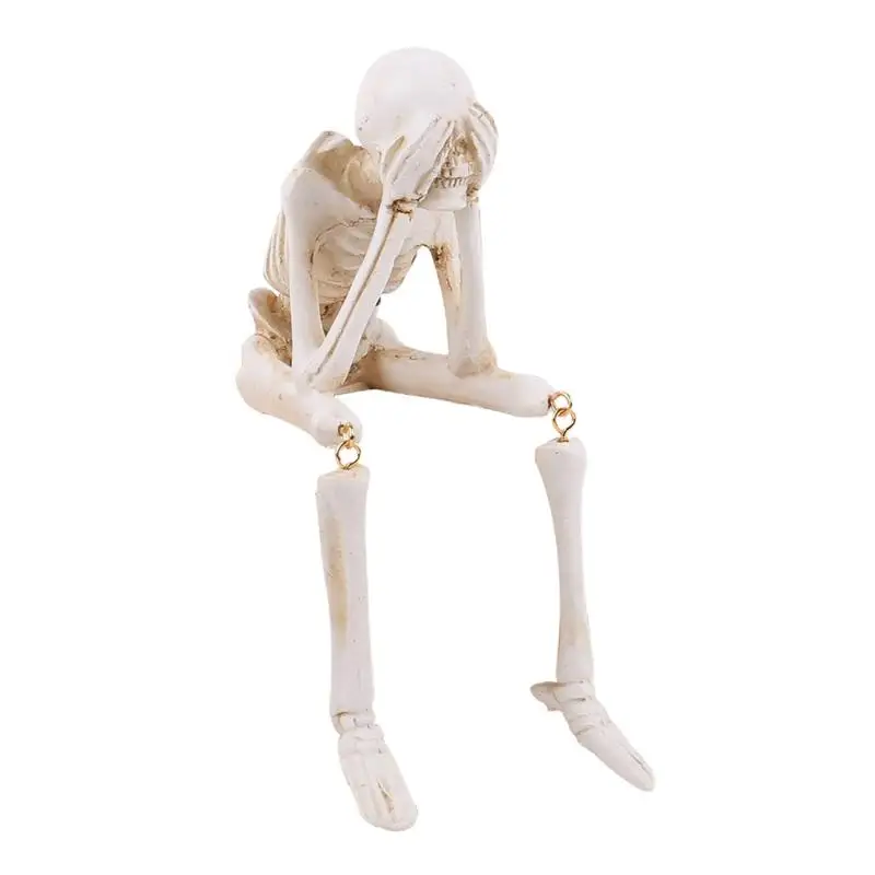 

Small Skeleton Figurines Ornament Unique Resin Skulls Statue Ornament Holiday Decoration For Home Living Room Bedroom