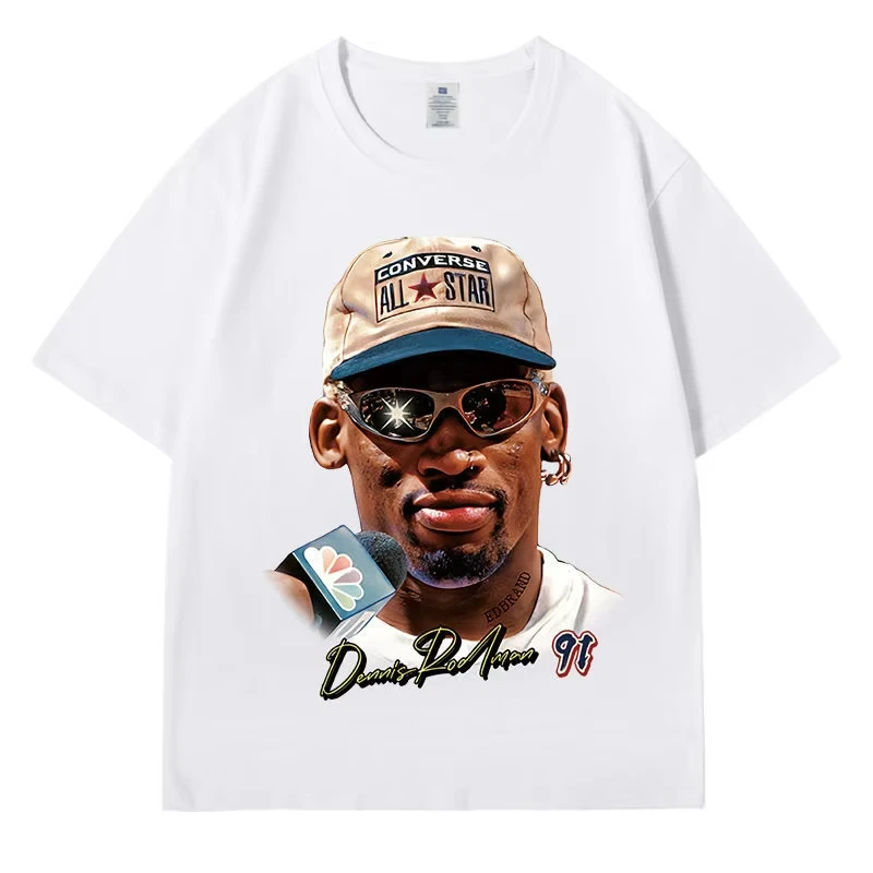 Rodman Short-sleeved T-shirt Men's Trendy Brand American Street Hip-hop High Street Half-sleeved Basketball Sports Blockbuster T