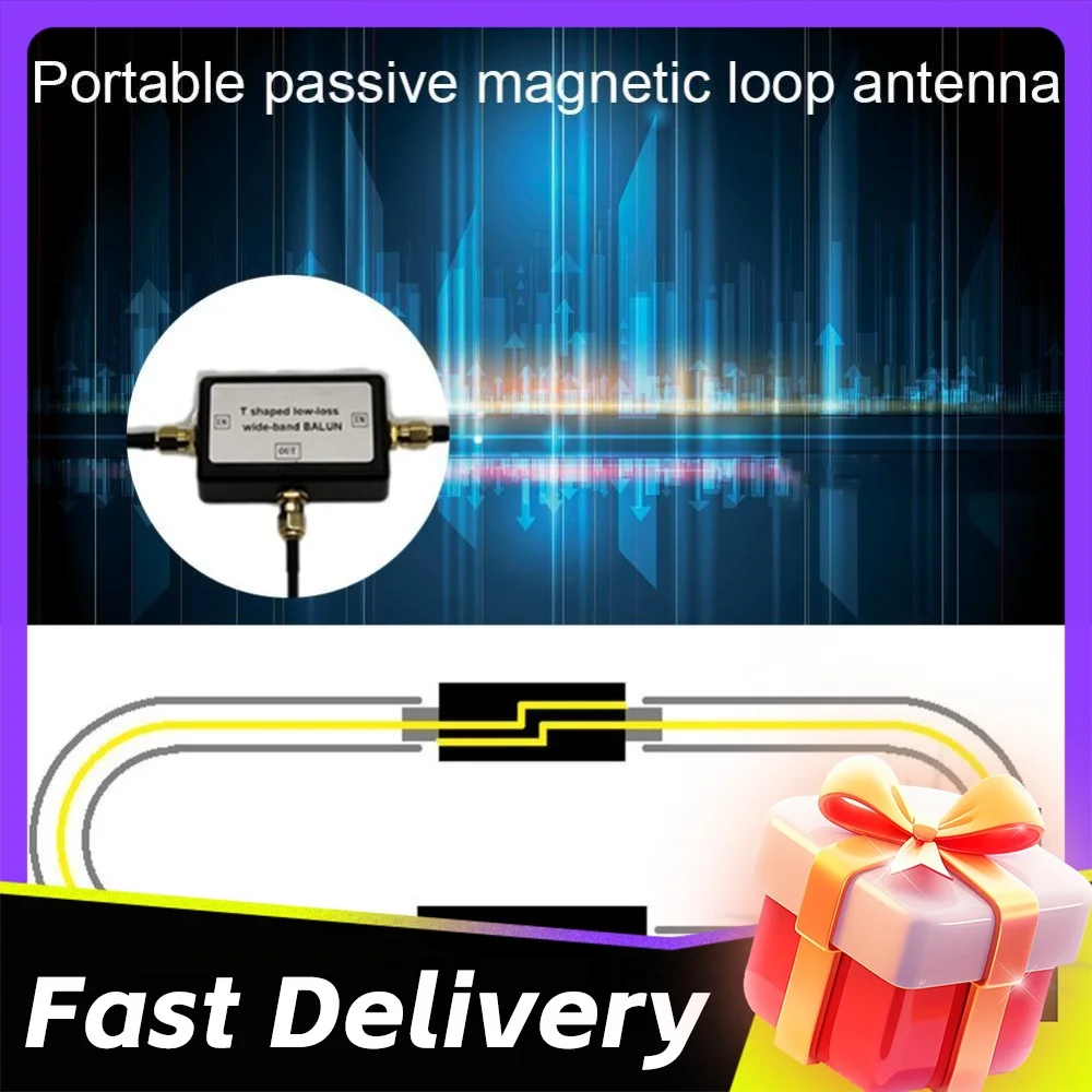 Booster Splitter Home Tv Equipments YouLoop Magnetic Antenna Portable Passive for Loop with T-Shaped BALUN for HF VHF