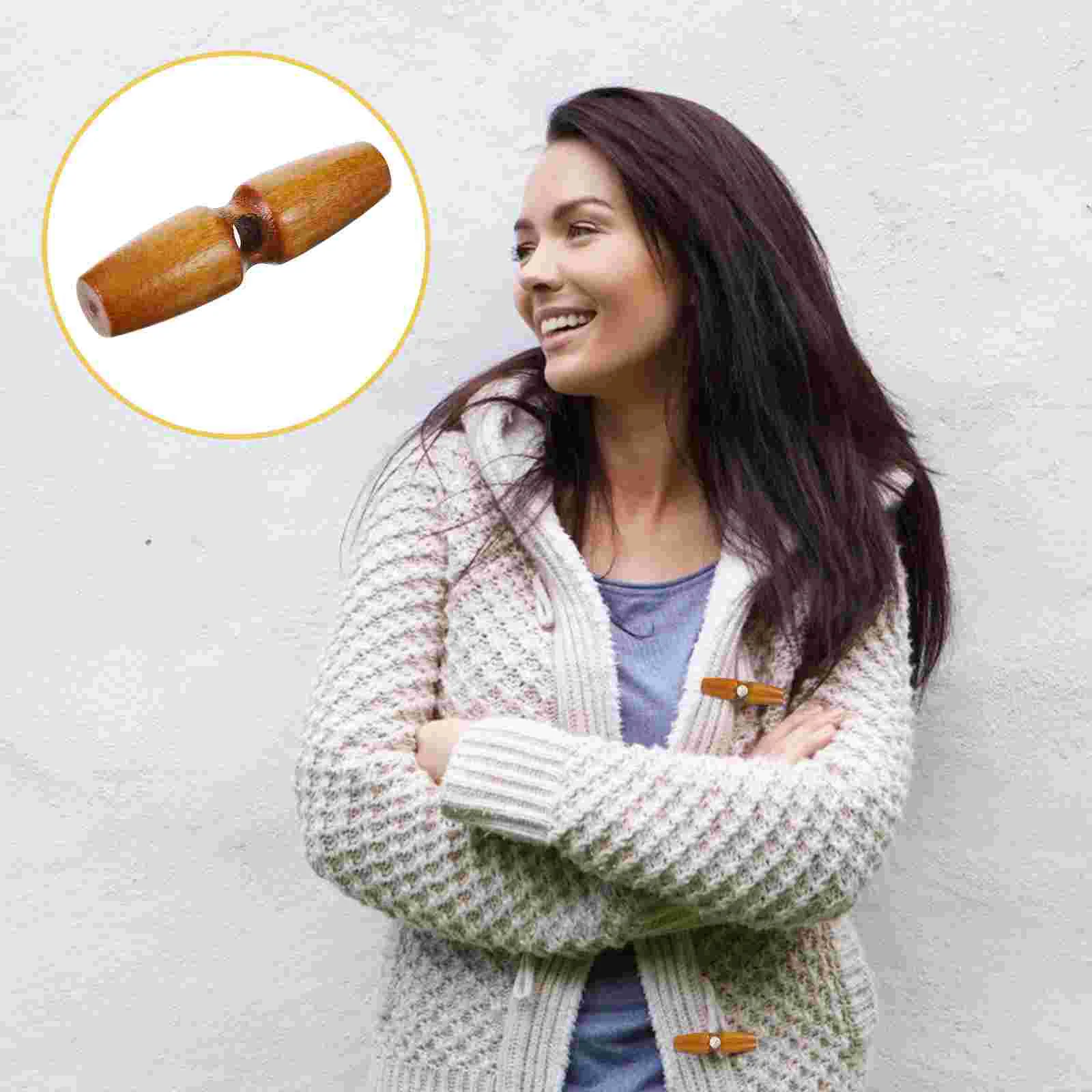 

Replacement Long Buttons for Coat Olive Shirt Extender Sweater Toggle Coats Brown Child