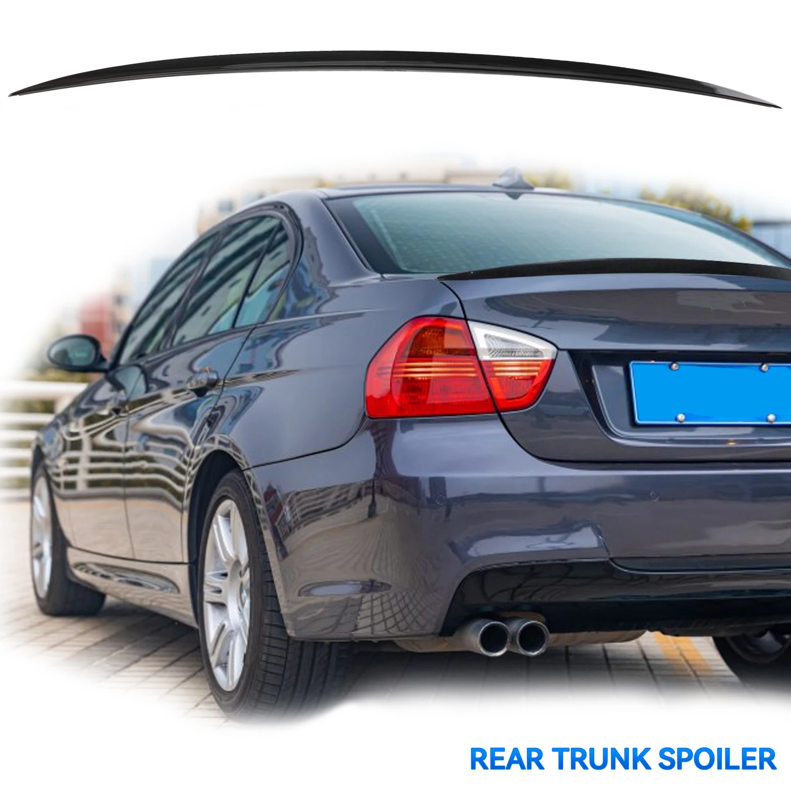 For BMW E90 3 Series Saloon 2005-11 Rear Boot Trunk Spoiler Lip Wing Gloss Black