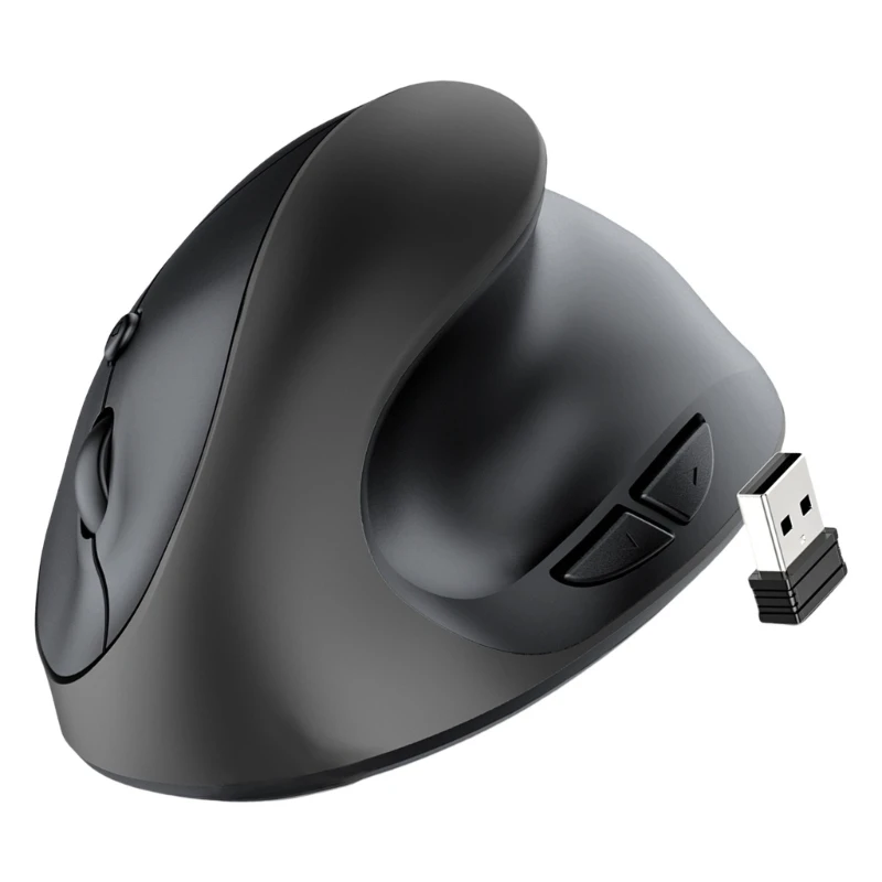 Battery Operated Wireless Vertical Mouse with Quiet Button, Ergonomic Design Mouse for Wrist Relief