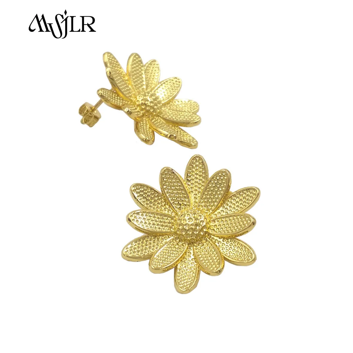 WT-MVE111 WKT Wholesale Beautiful And Fahion Flower Shape Earring With 18k Gold Plated For Women Daily Decoration