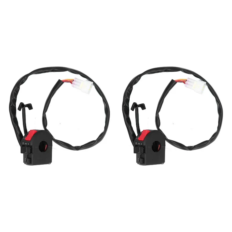 

2 Pieces 0.9-inch Motorcycle Handlebar Switch - Durable, Easy to Operate, Controls Headlamp, Turn Signal, Horn & Gear - Universa