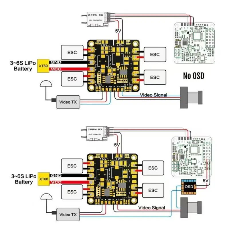 Séparateur de croisement d'avion modèle Q250 220 Rack, séparateur intégré, y compris XT60 5V/2A