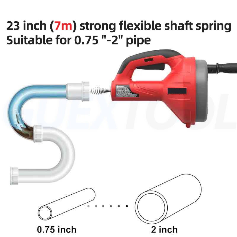 Imagem -05 - Casa Elétrica Handle Pipe Dredging Machine Dredger Máquina Dragage Household Pipe Unclogger Esgoto Desentupimento Cozinha wc Bloqueio Tubulação Limpador Drenagem Sanitário Piso Máquina de Dragagem de Tubulação Elétrica