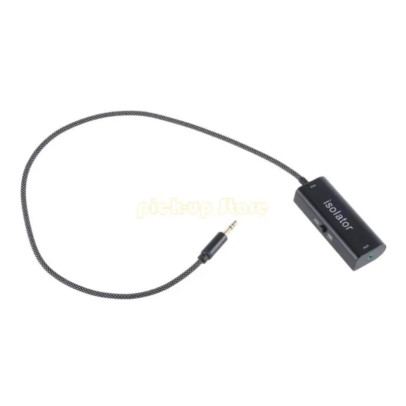 Q5WA Portable Ground Circuit Noise Isolator for Car Aux Home Theater 3.5mm Noise Isolation Cable Cord Eliminate Buzzing Noise
